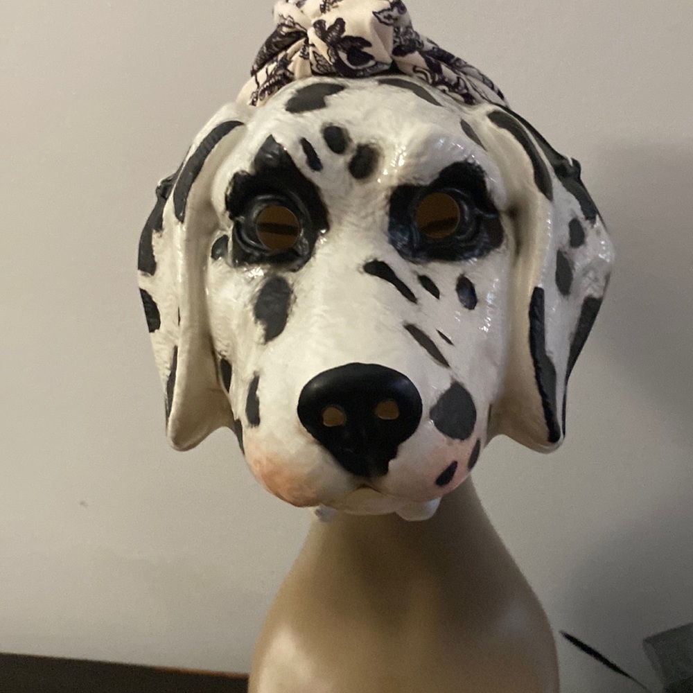 Dalmatian Print Face Mask - White and Black Women’s Fashion Mask
